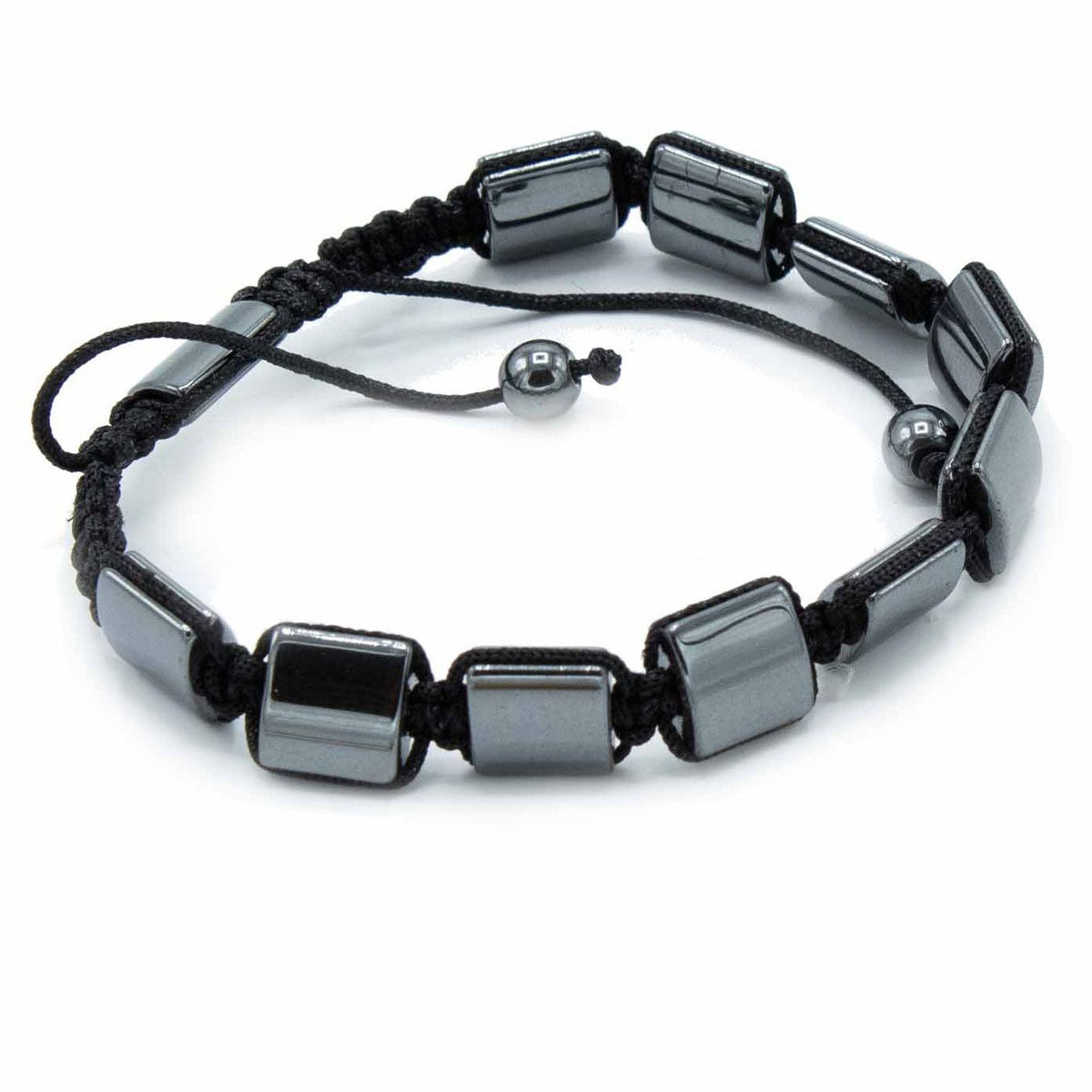 Pulsera Magnética Shamballa de Hematita -  Cuboides Dobles - Tienda Online de Productos Naturales y Ecológicos