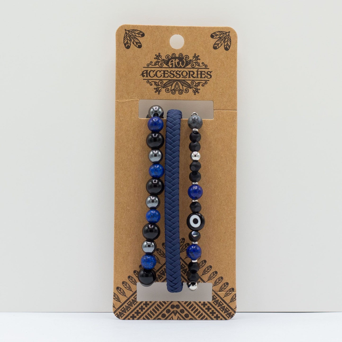 Set de Pulseras para Hombre - Med Set Blues - Tienda Online de Productos Naturales y Ecológicos