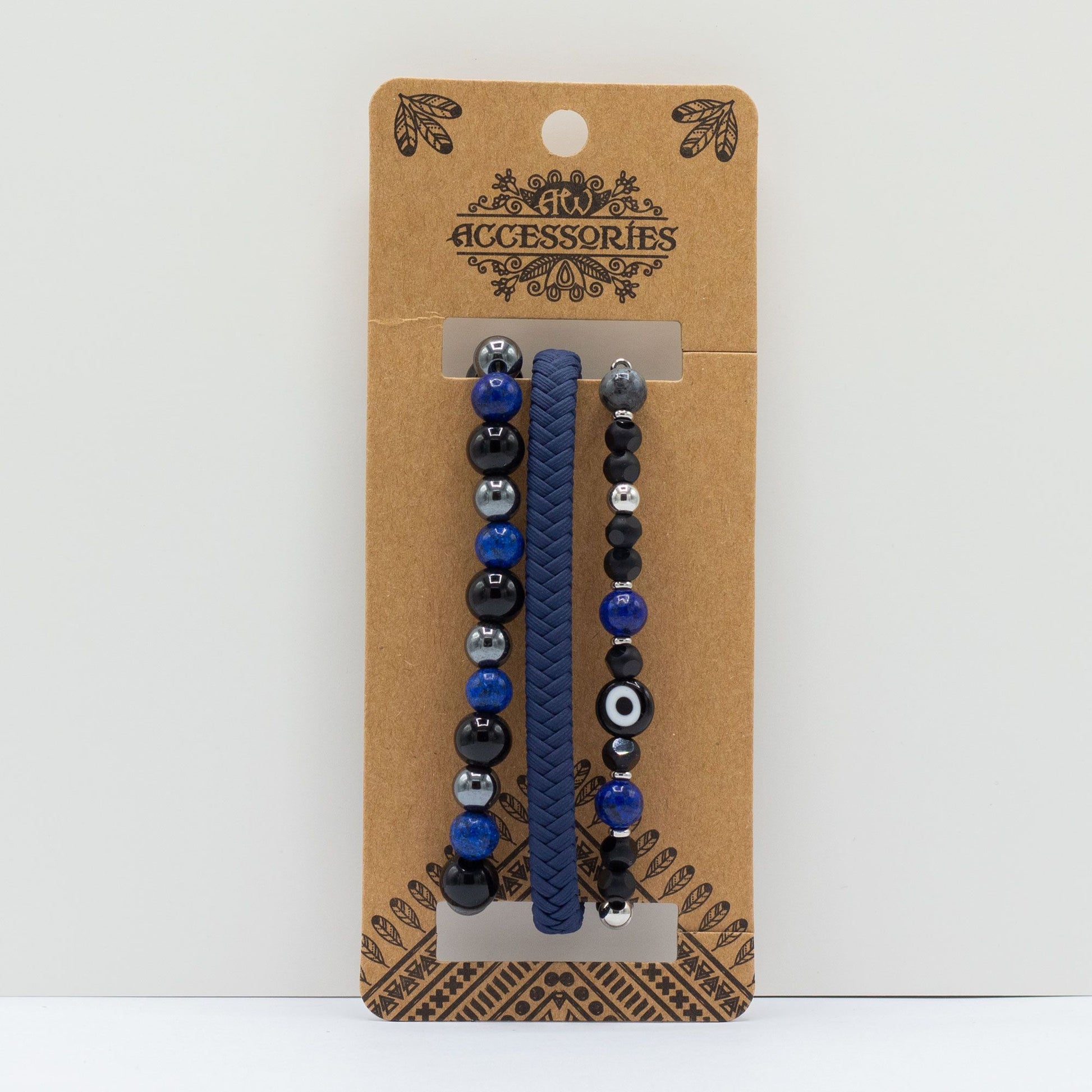 Set de Pulseras para Hombre - Med Set Blues - Tienda Online de Productos Naturales y Ecológicos