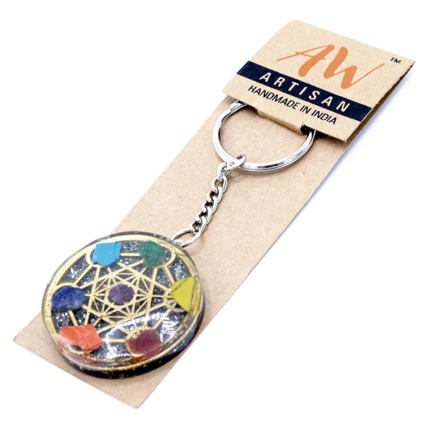 Llavero de poder de orgonita - 7 Chakras - Tienda Online de Productos Naturales y Ecológicos
