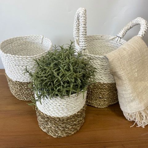 Juego de cestas de algas marinas - Blanco natural - Tienda Online de Productos Naturales y Ecológicos