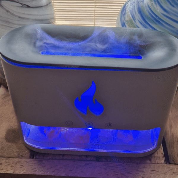 Difusor de Aroma Blaze - Cámara de Sal del Himalaya - USB-C - Efecto Llama (Sal incluida) - Tienda Online de Productos Naturales y Ecológicos