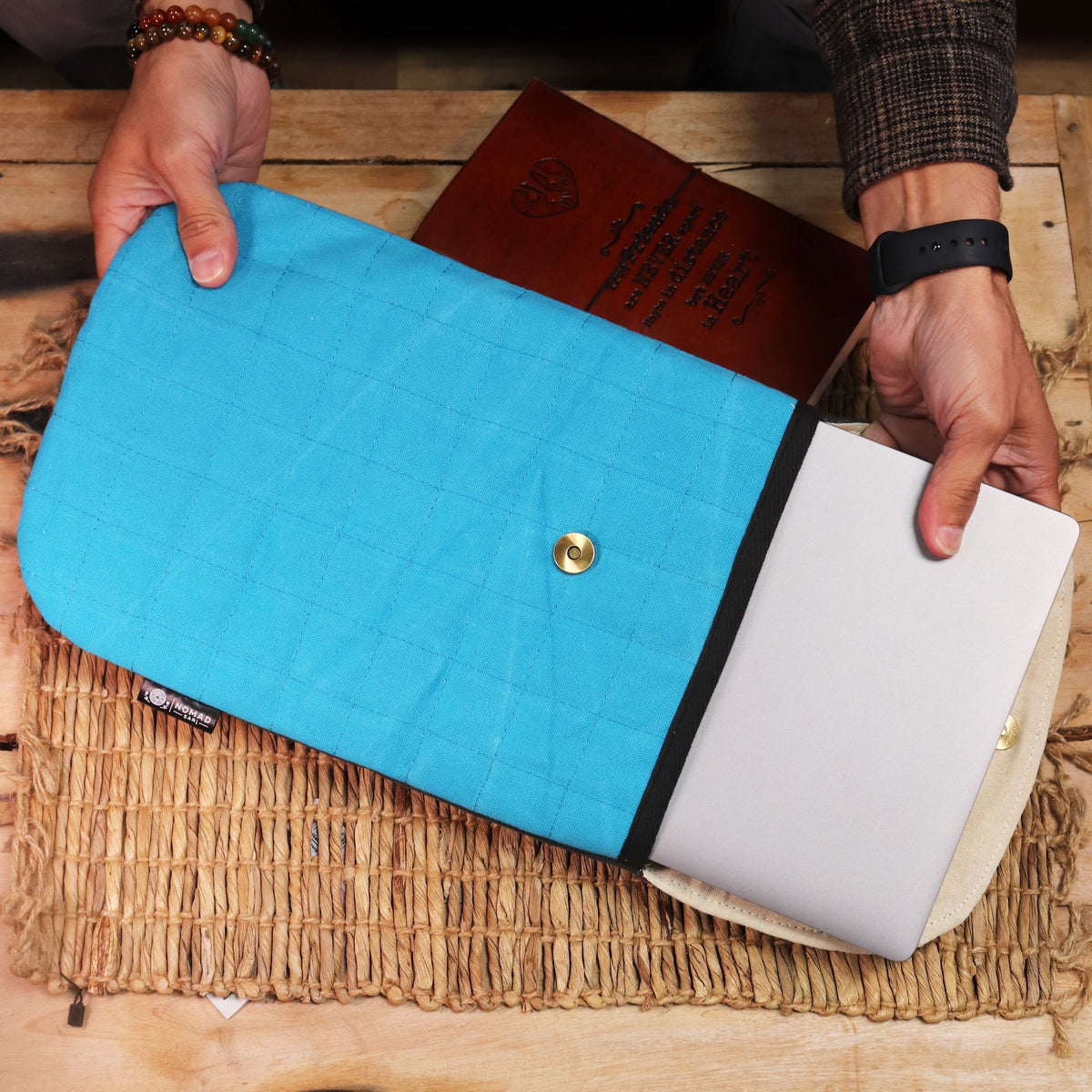 Funda acolchada para portátil de 13 pulgadas - Amarillo loco - Lavado de piedra de 14 onzas - Tienda Online de Productos Naturales y Ecológicos