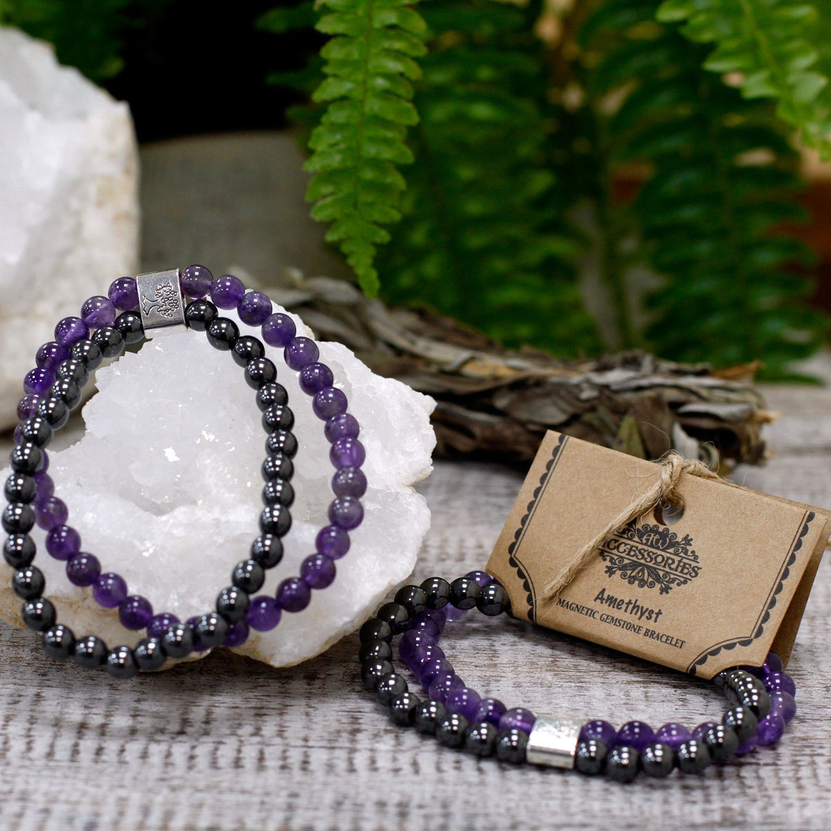 Pulsera de Piedras Preciosas Magnéticas - Amatista - Tienda Online de Productos Naturales y Ecológicos