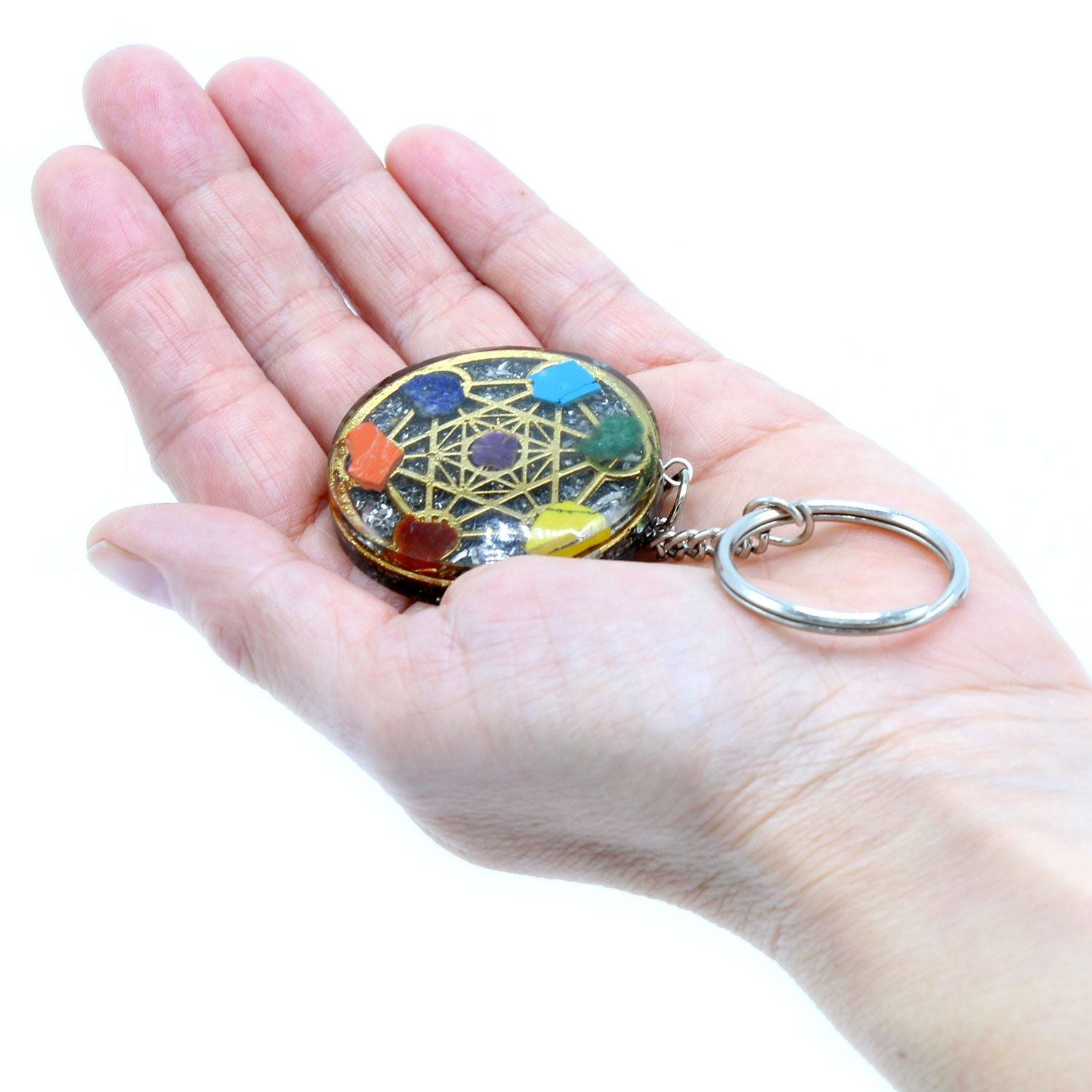 Llavero de poder de orgonita - 7 Chakras - Tienda Online de Productos Naturales y Ecológicos