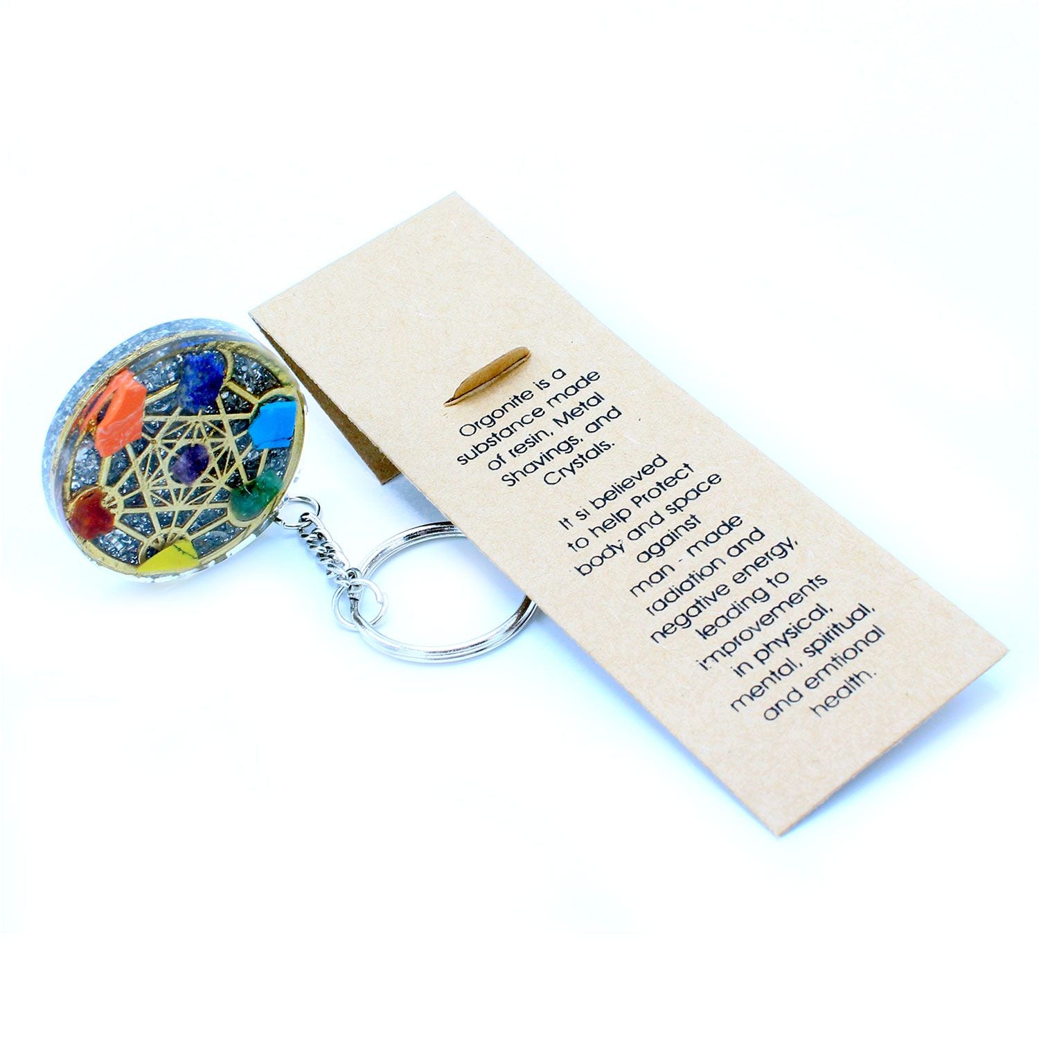 Llavero de poder de orgonita - 7 Chakras - Tienda Online de Productos Naturales y Ecológicos