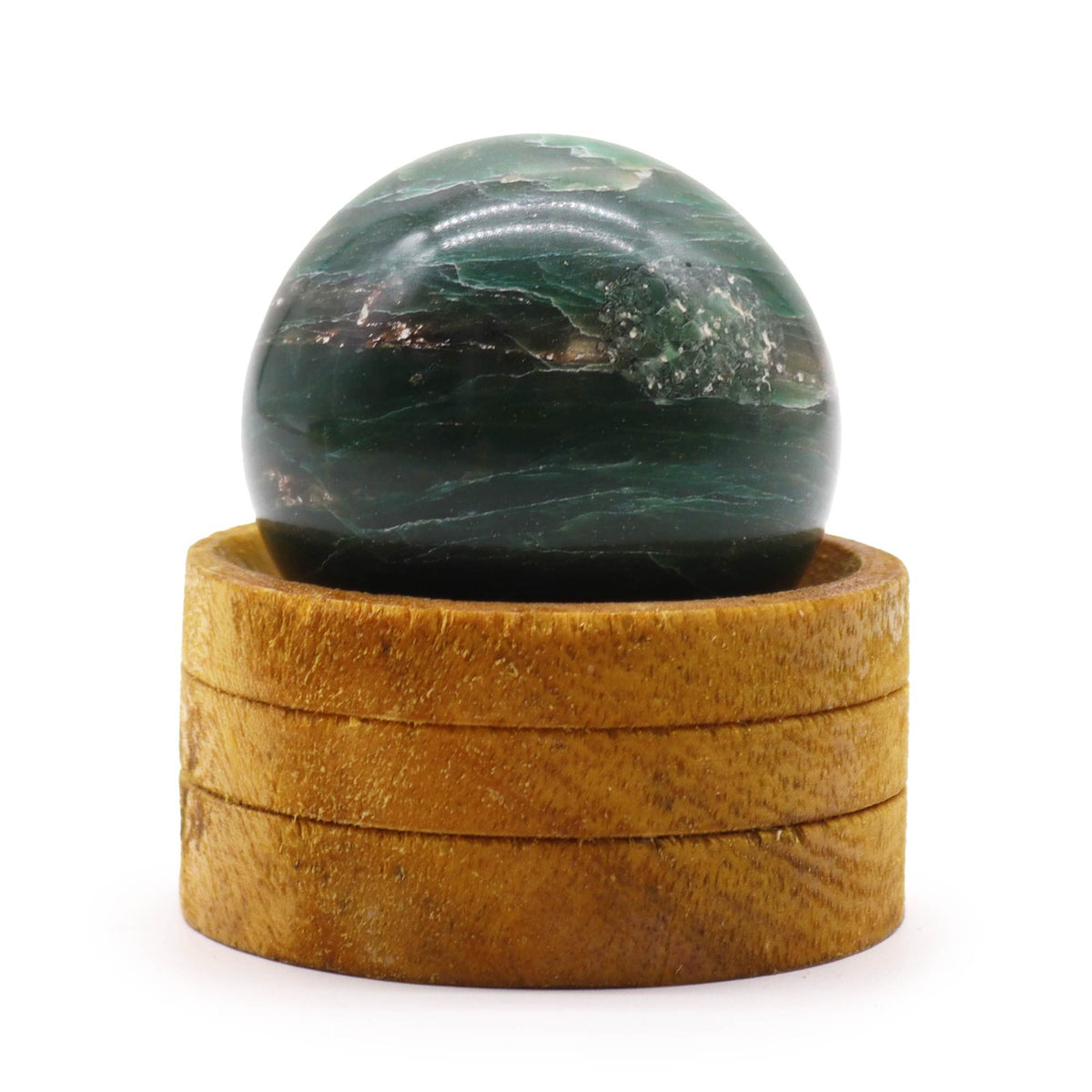 Esfera de cristal de piedra preciosa de 50 mm - Jade indio con soporte - Tienda Online de Productos Naturales y Ecológicos