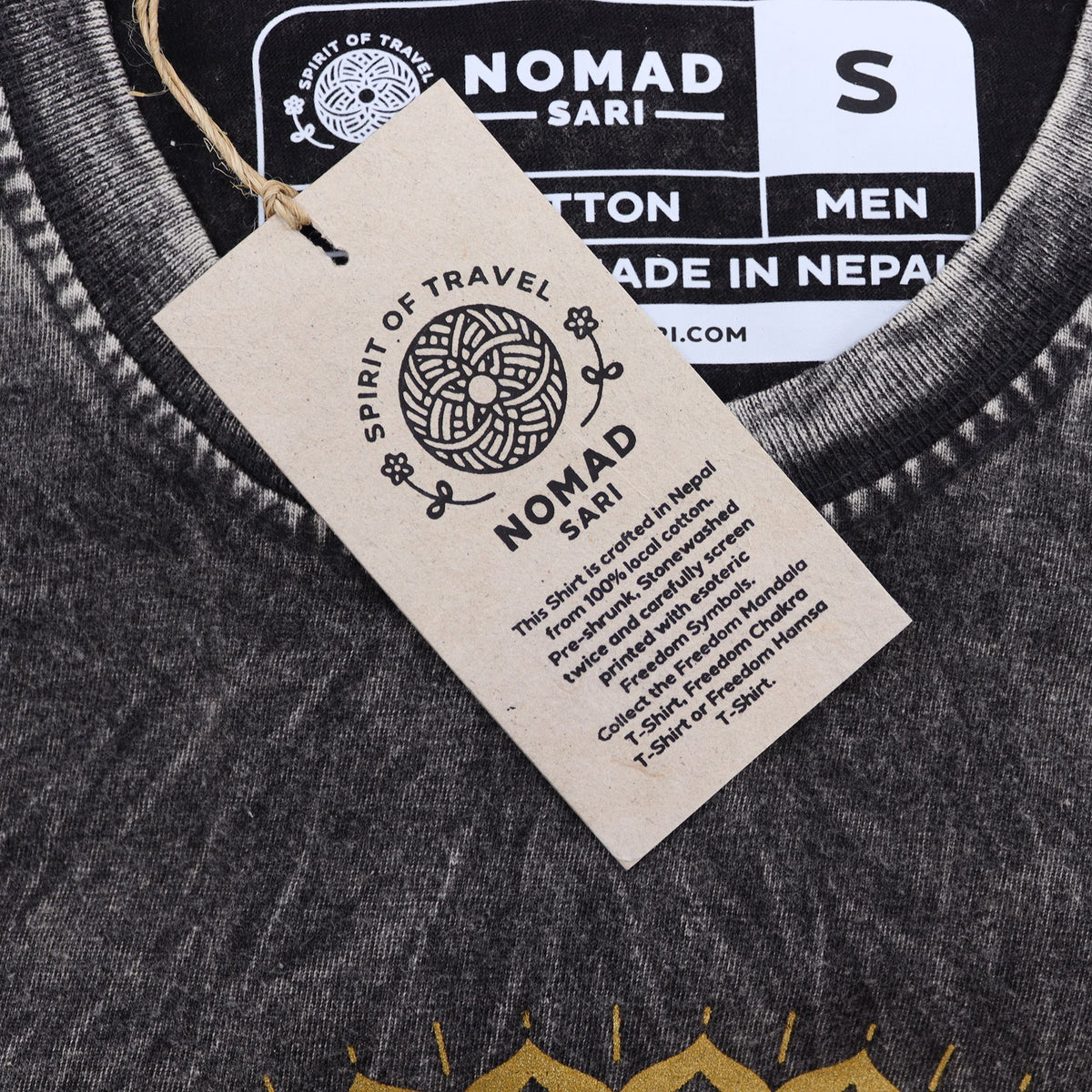 Camiseta Nomad Sari Pequeña - Mandala - Gris oscuro - Tienda Online de Productos Naturales y Ecológicos