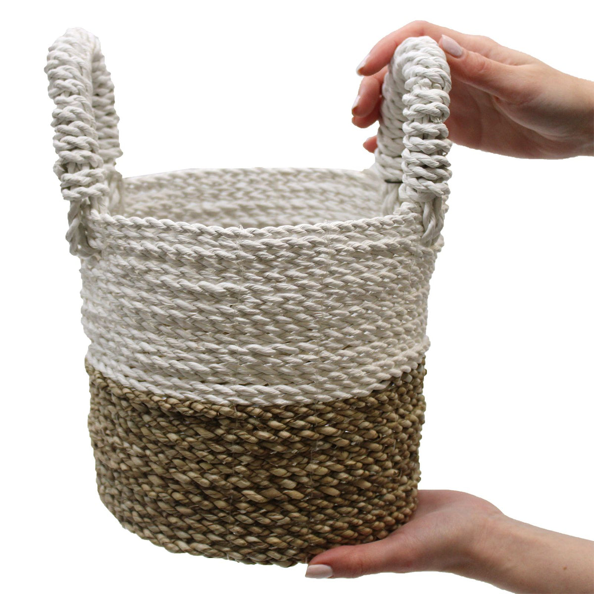 Juego de cestas de algas marinas - Gris oscuro / Blanco / Natural - Tienda Online de Productos Naturales y Ecológicos
