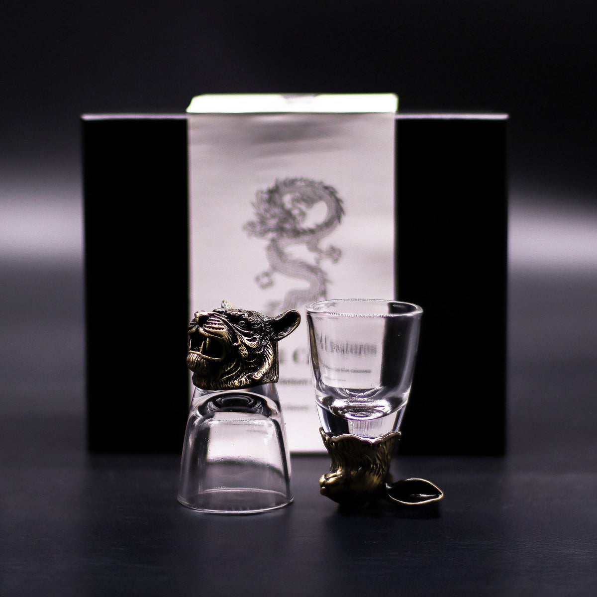 Set de regalo de 6 vasos de chupito (50 ml) - Criaturas Salvajes del Bosque - Bronce antiguo - Tienda Online de Productos Naturales y Ecológicos