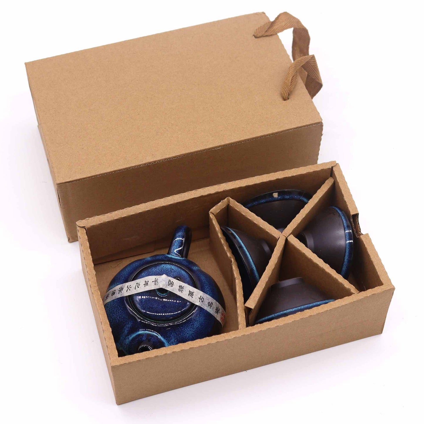 Set de Tetera - Tonos azules - Tetera & Cuatro Tazas - Tienda Online de Productos Naturales y Ecológicos