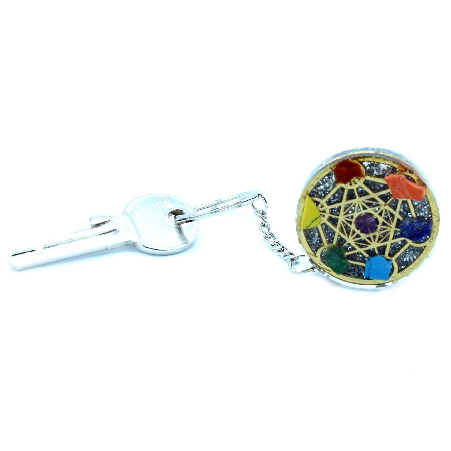Llavero de poder de orgonita - 7 Chakras - Tienda Online de Productos Naturales y Ecológicos