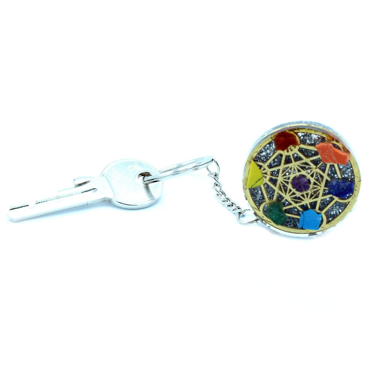 Llavero de poder de orgonita - 7 Chakras - Tienda Online de Productos Naturales y Ecológicos