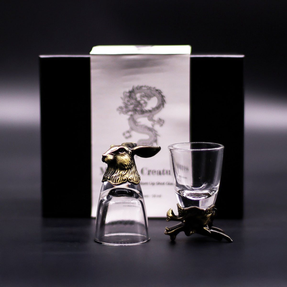 Set de regalo de 6 vasos de chupito (50 ml) - Criaturas Salvajes del Bosque - Bronce antiguo - Tienda Online de Productos Naturales y Ecológicos