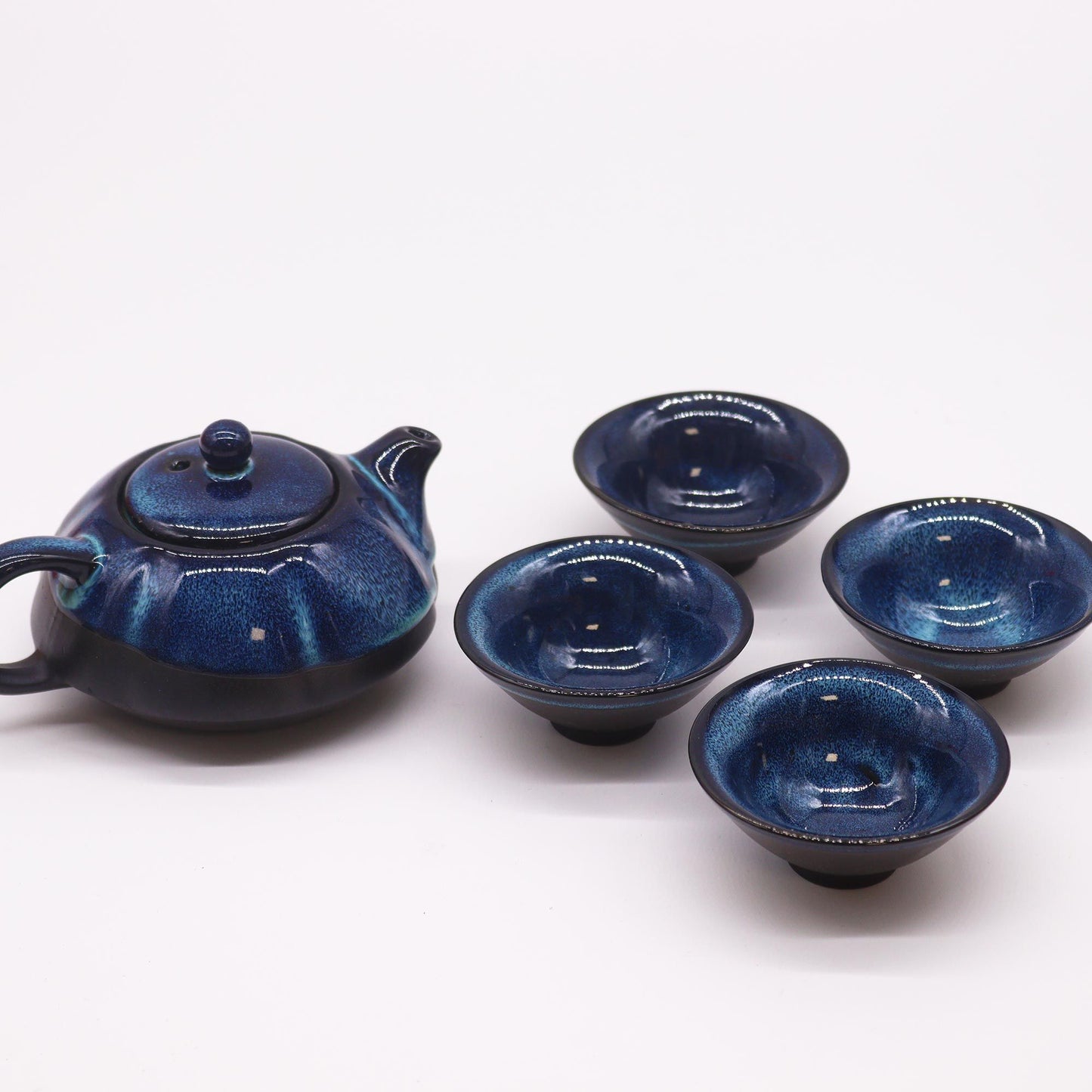 Set de Tetera - Tonos azules - Tetera & Cuatro Tazas - Tienda Online de Productos Naturales y Ecológicos