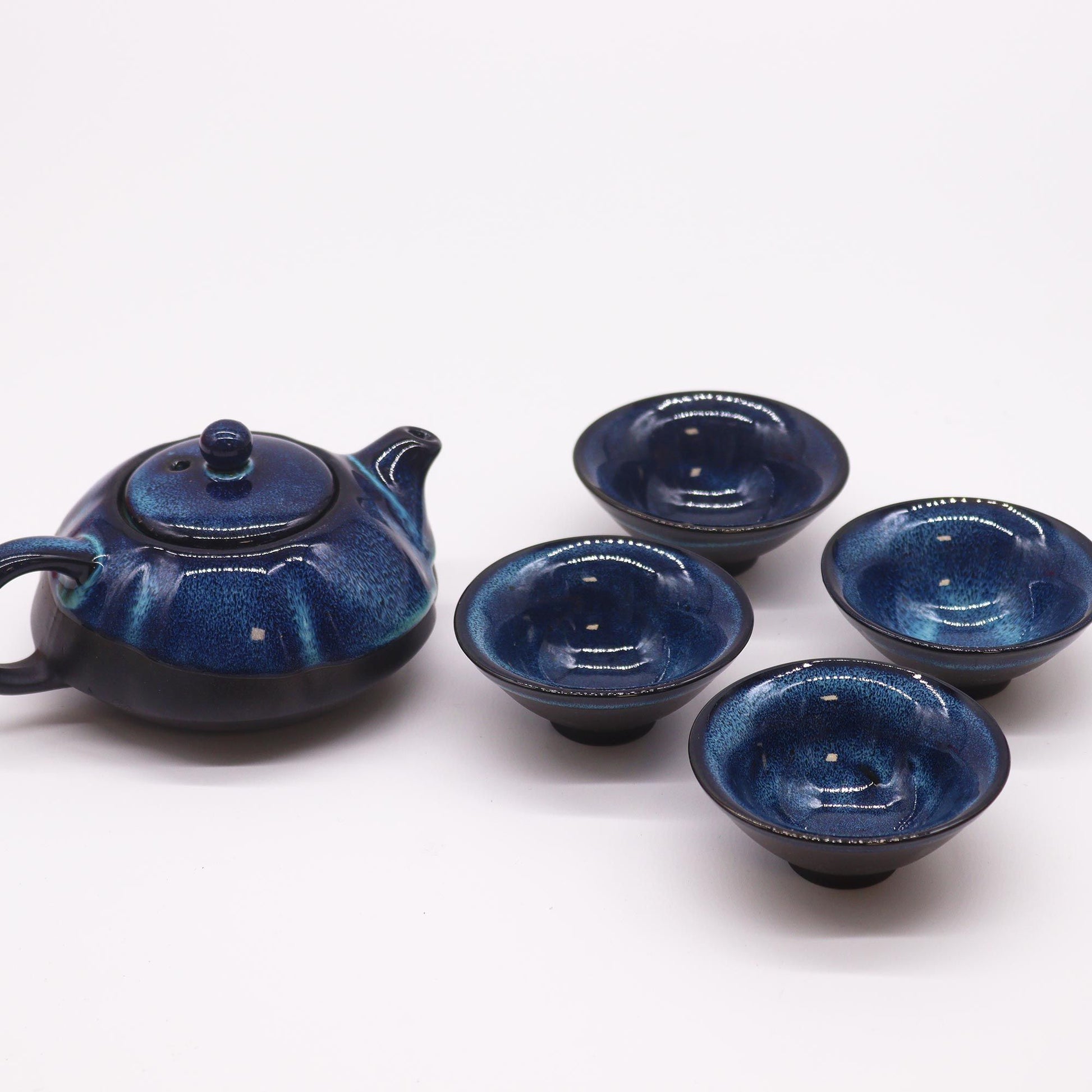 Set de Tetera - Tonos azules - Tetera & Cuatro Tazas - Tienda Online de Productos Naturales y Ecológicos