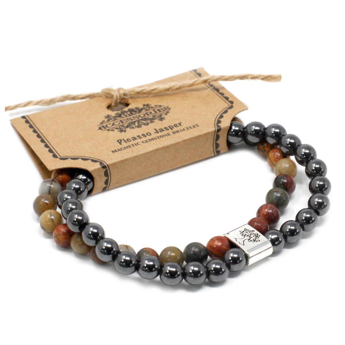 Pulsera de Piedras Preciosas Magnéticas - Jaspe Picasso - Tienda Online de Productos Naturales y Ecológicos