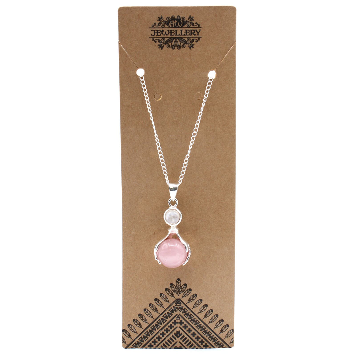 Colgante de Manos Curativas de Piedras Preciosas - Cuarzo Rosa - Tienda Online de Productos Naturales y Ecológicos