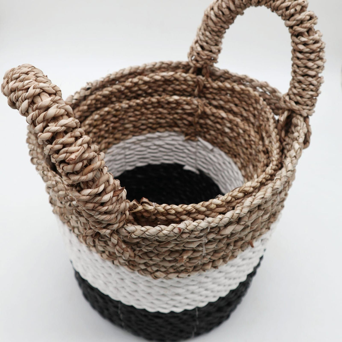 Juego de cestas de algas marinas - Gris oscuro / Blanco / Natural - Tienda Online de Productos Naturales y Ecológicos