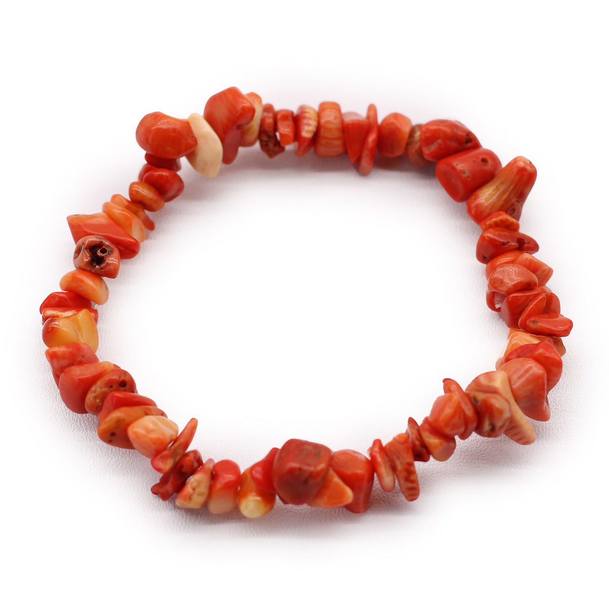 Pulsera Fragmentos de Piedras Preciosas - Piedra de coralita - Tienda Online de Productos Naturales y Ecológicos