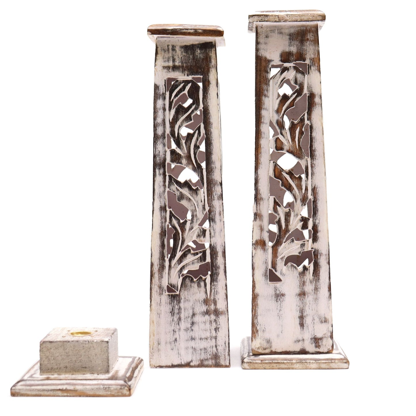Tapered Incense Tower Washed Des2 - Mango Wood - Tienda Online de Productos Naturales y Ecológicos