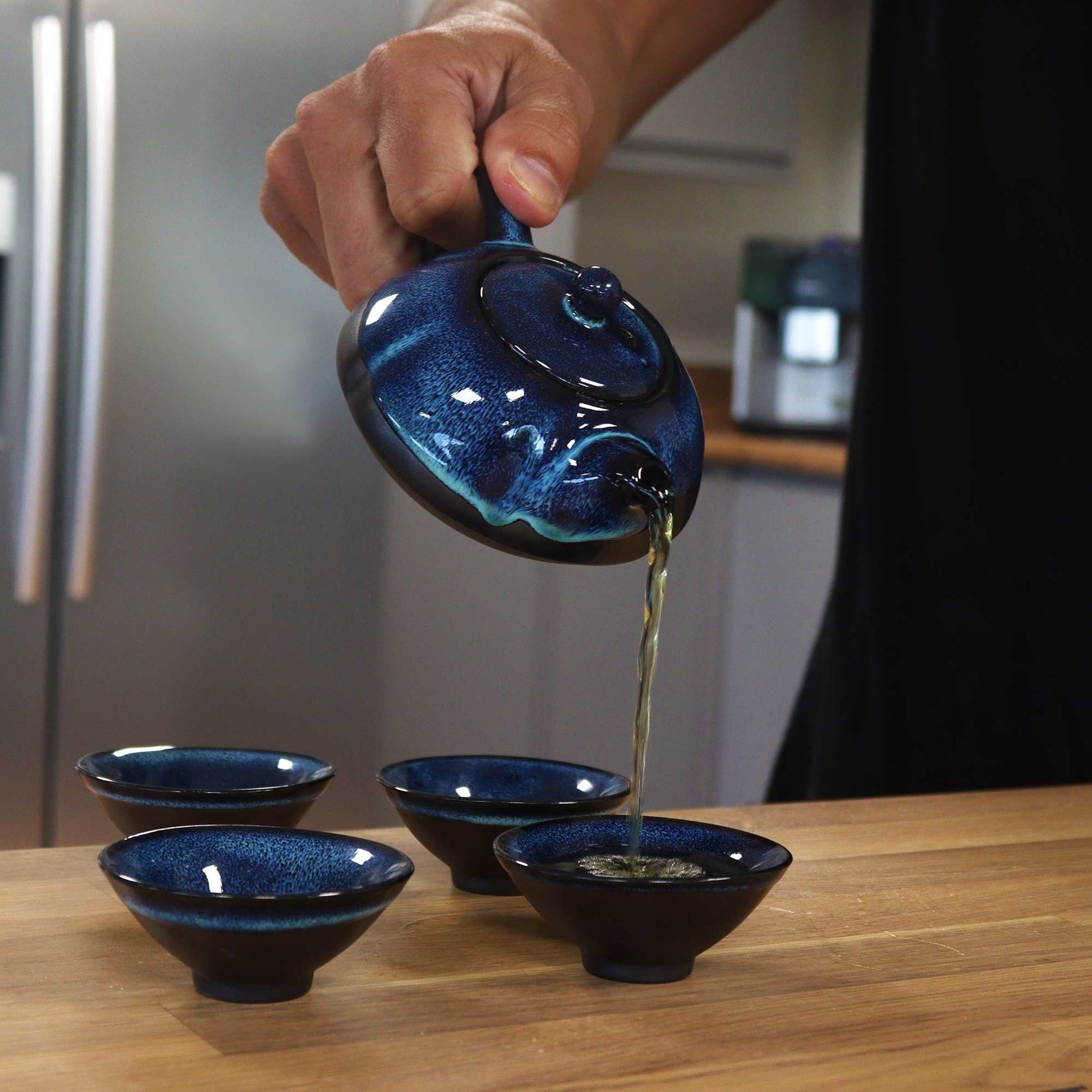 Set de Tetera - Tonos azules - Tetera & Cuatro Tazas - Tienda Online de Productos Naturales y Ecológicos