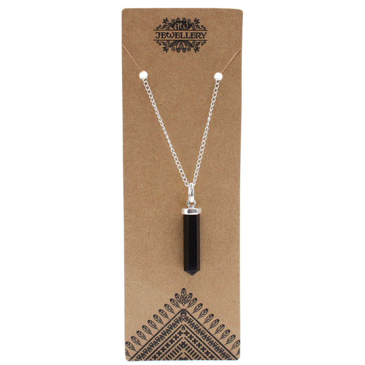 Colgante de Punto Clásico de Piedras Preciosas - Ágata Negra - Tienda Online de Productos Naturales y Ecológicos