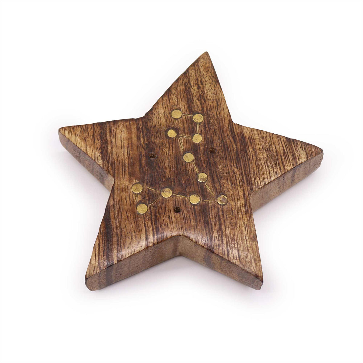 Quemador de incienso con signos del zodíaco de latón grabado - Estrella - Tienda Online de Productos Naturales y Ecológicos