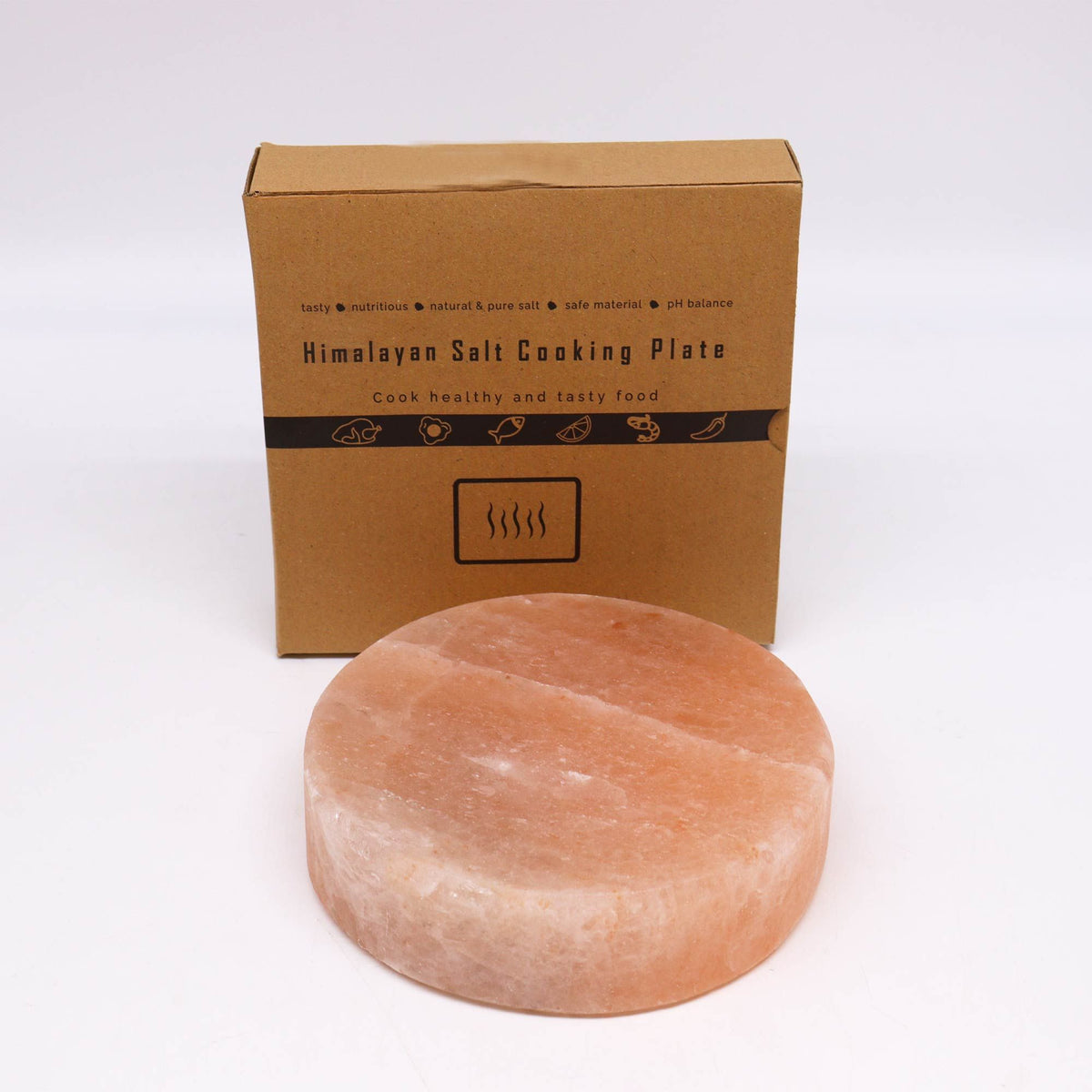Plato de cocina con sal del Himalaya - Redondo - 20x20x5cm - Tienda Online de Productos Naturales y Ecológicos