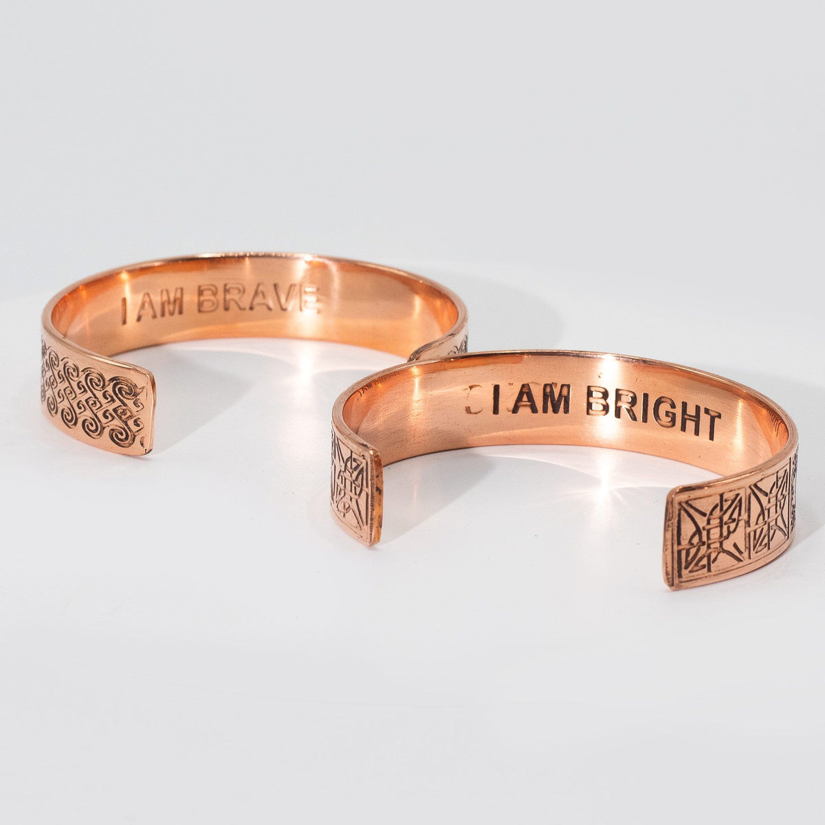 Pulseras de Cobre Macizo con Grabados de Afirmaciones (surtidas) - Tienda Online de Productos Naturales y Ecológicos