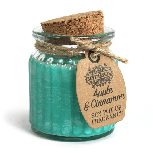 Vela Aromática de Cera de Soja en Tarro de Cristal – Ecológica y de Larga Duración - Manzana y Canela