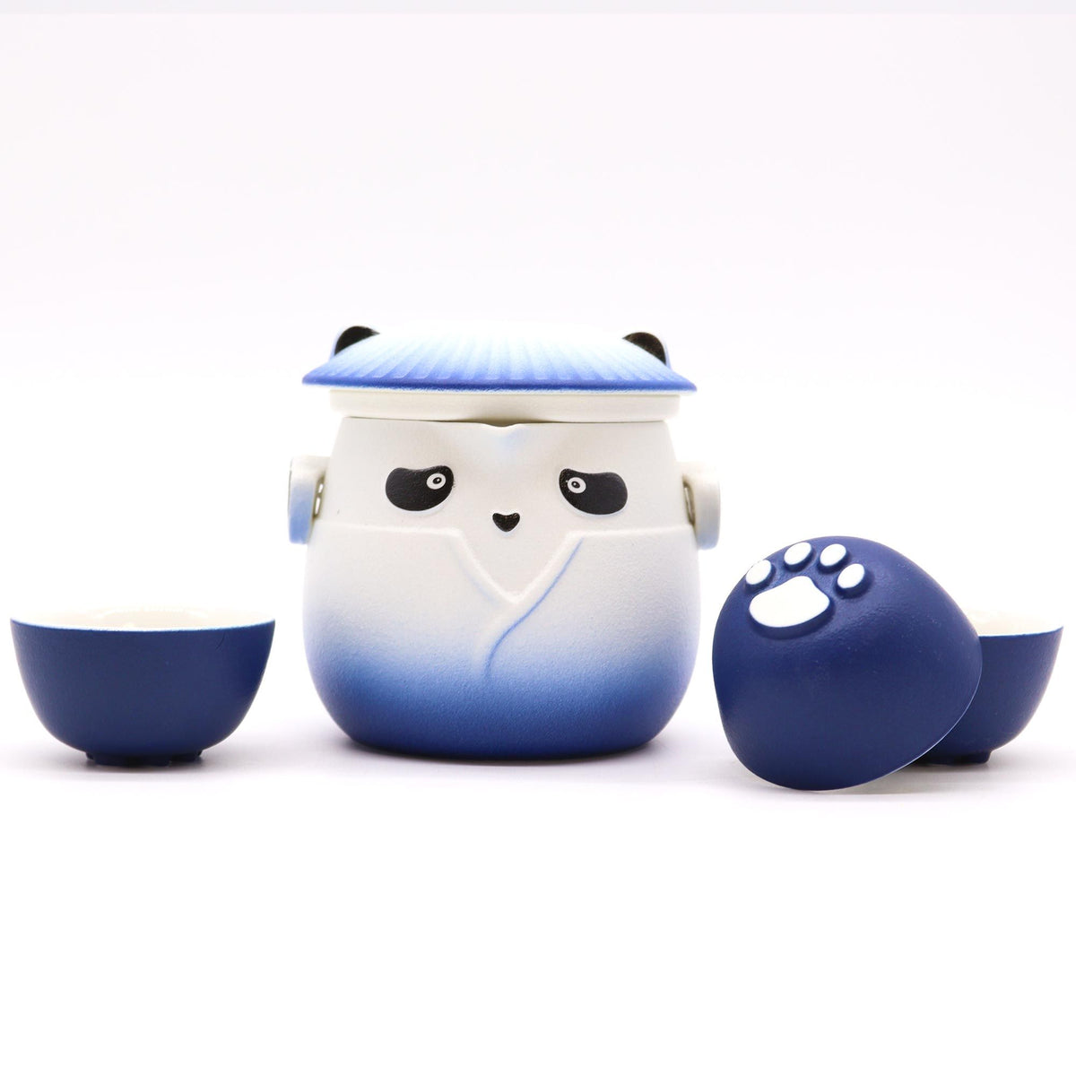 Juego de tetera Panda y tres tazas - Azul Cielo - Tienda Online de Productos Naturales y Ecológicos