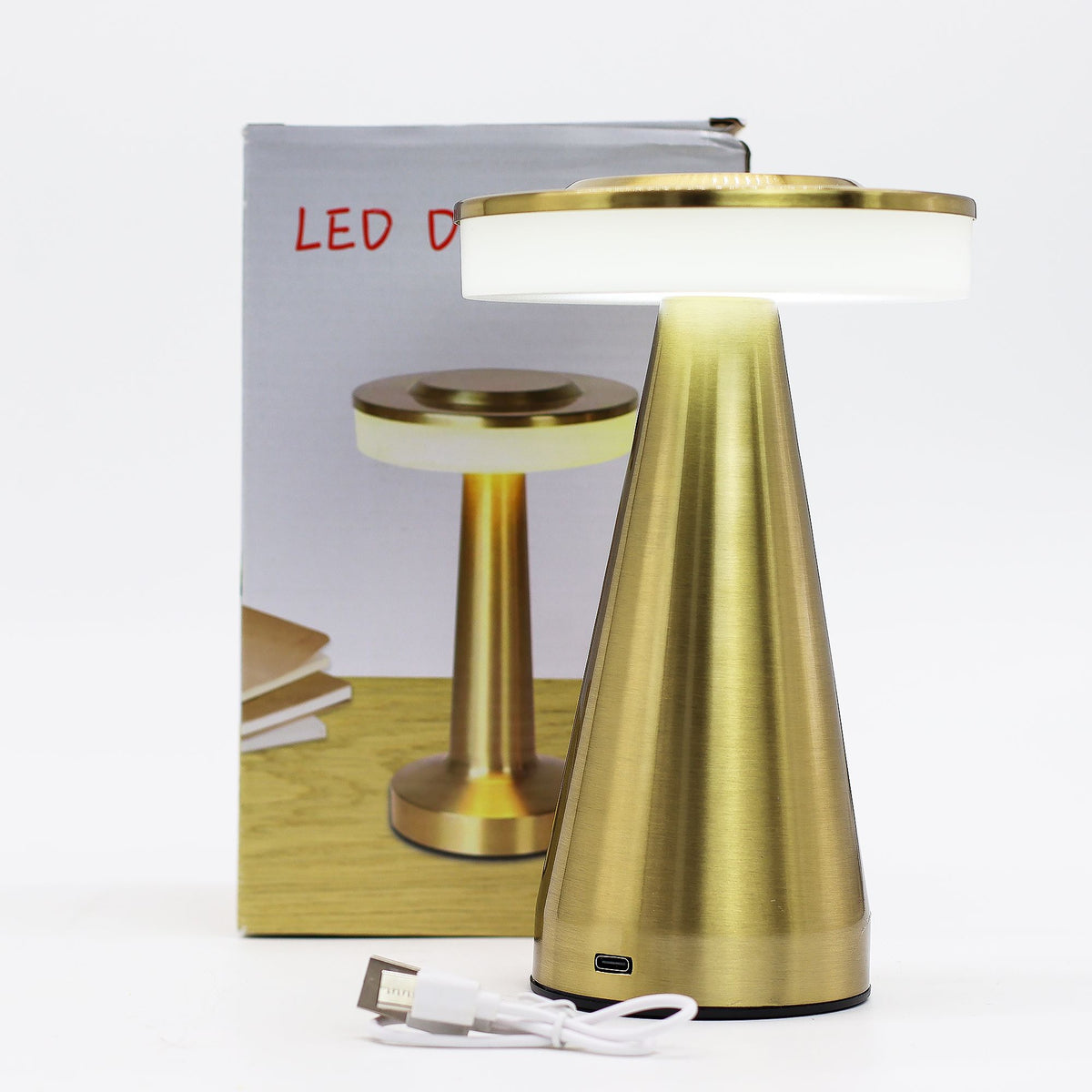 Lámpara táctil - Tallo alto de cobre - USB (C) - Recargable (400 vatios) - Tienda Online de Productos Naturales y Ecológicos