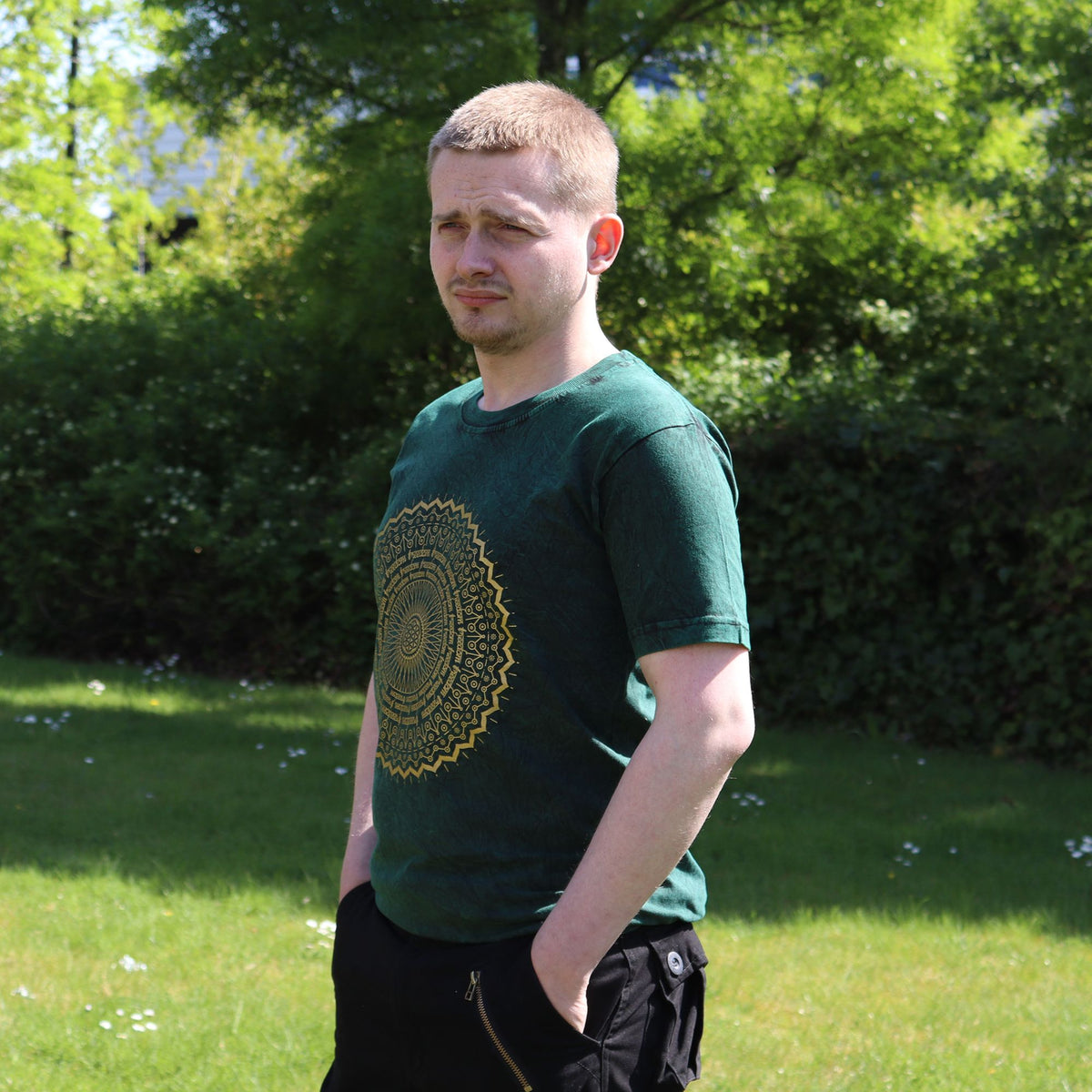 Camiseta Nomad Sari Pequeña - Mandala - Verde - Tienda Online de Productos Naturales y Ecológicos