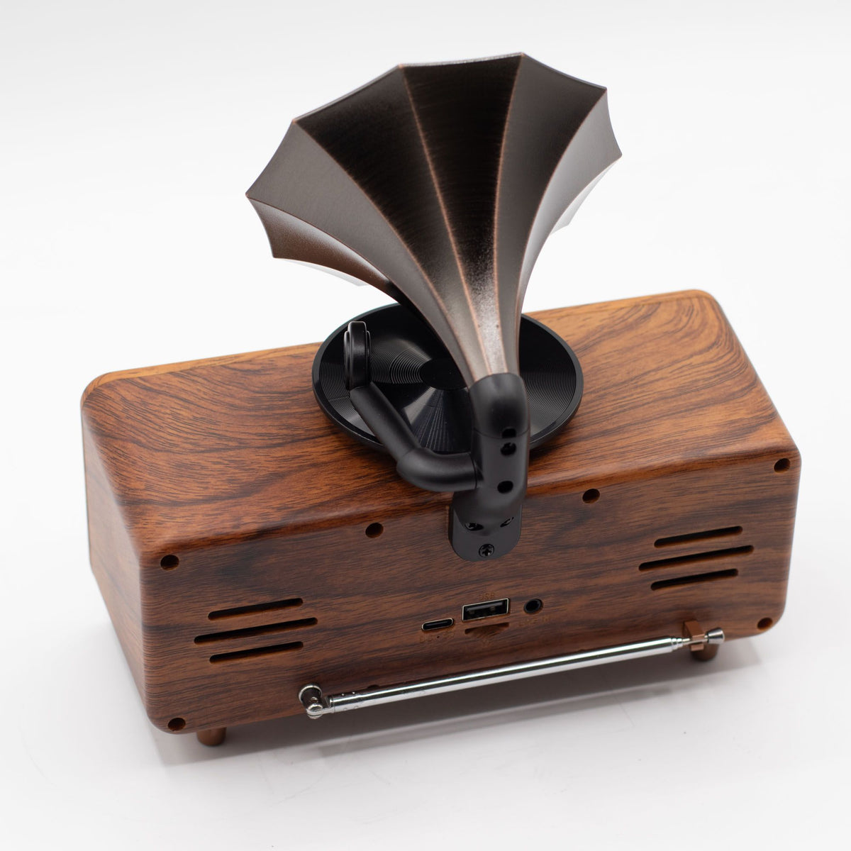 Altavoz de gramófono doble mini retro - Bluetooth - 5,4 vatios x 2 - Tienda Online de Productos Naturales y Ecológicos