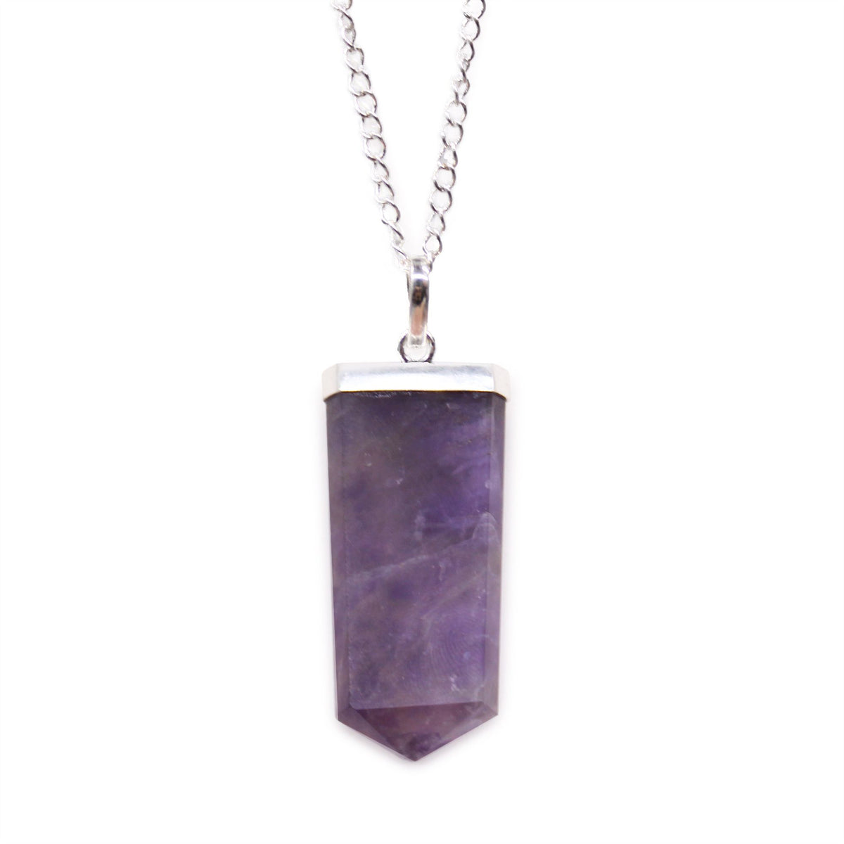 Colgante plano con piedras preciosas - Amatista - Tienda Online de Productos Naturales y Ecológicos