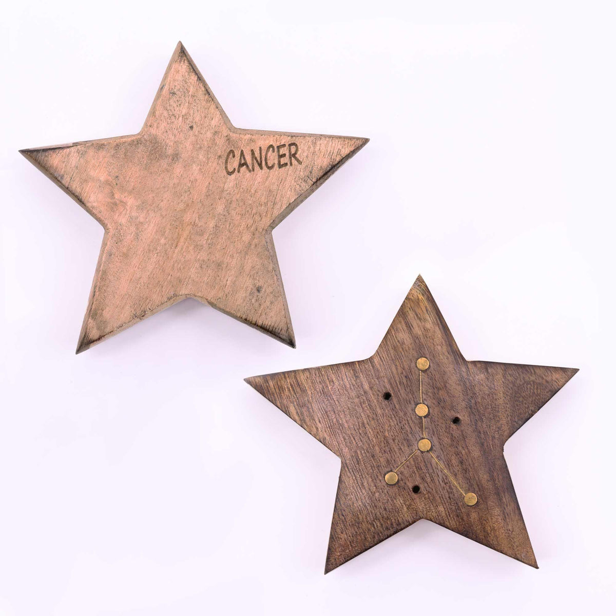 Quemador de incienso con signos del zodíaco de latón grabado - Estrella - Tienda Online de Productos Naturales y Ecológicos