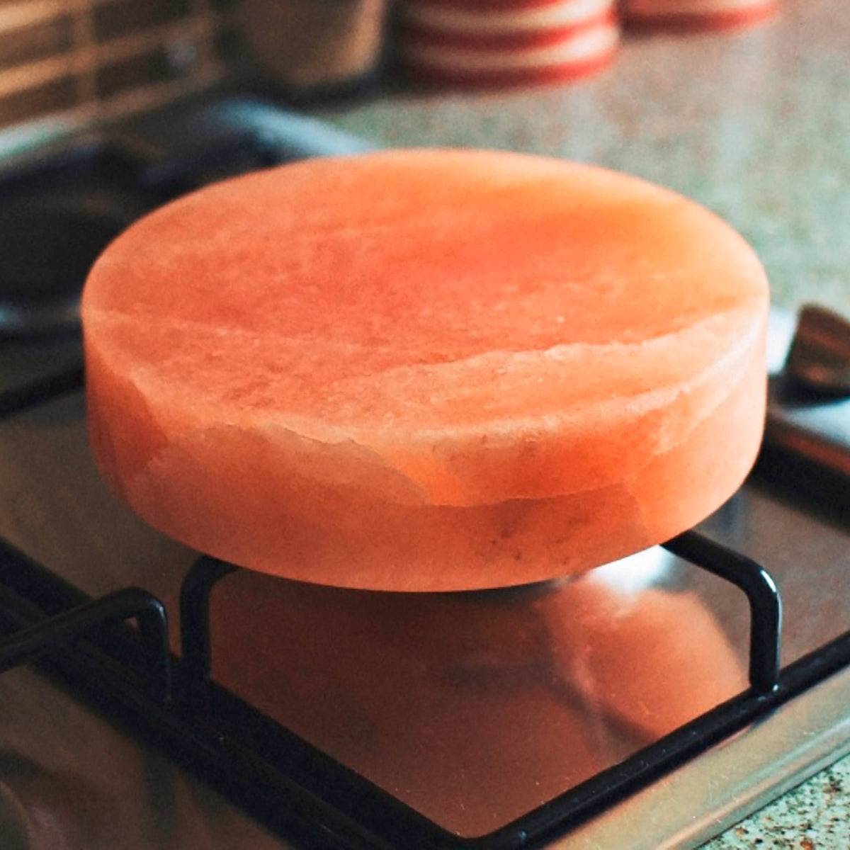 Plato de cocina con sal del Himalaya - Redondo - 20x20x5cm - Tienda Online de Productos Naturales y Ecológicos