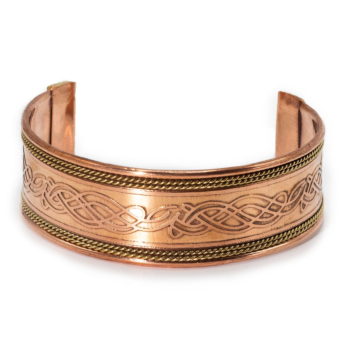 Pulseras de cobre con banda ancha y decoración de latón (surtidas) - Tienda Online de Productos Naturales y Ecológicos