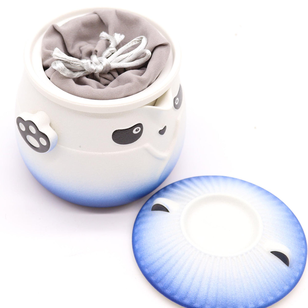 Juego de tetera Panda y tres tazas - Azul Cielo - Tienda Online de Productos Naturales y Ecológicos