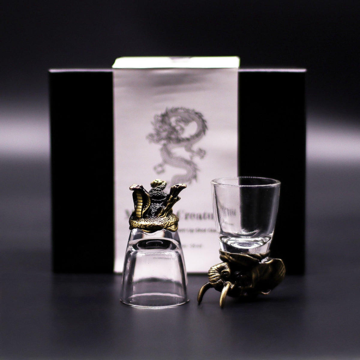 Set de regalo de 6 vasos de chupito (50 ml) - Criaturas Salvajes del Bosque - Bronce antiguo - Tienda Online de Productos Naturales y Ecológicos