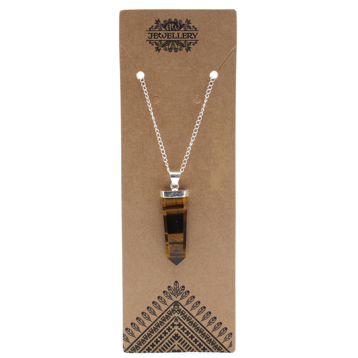 Colgante plano de piedras preciosas - Ojo de tigre - Tienda Online de Productos Naturales y Ecológicos