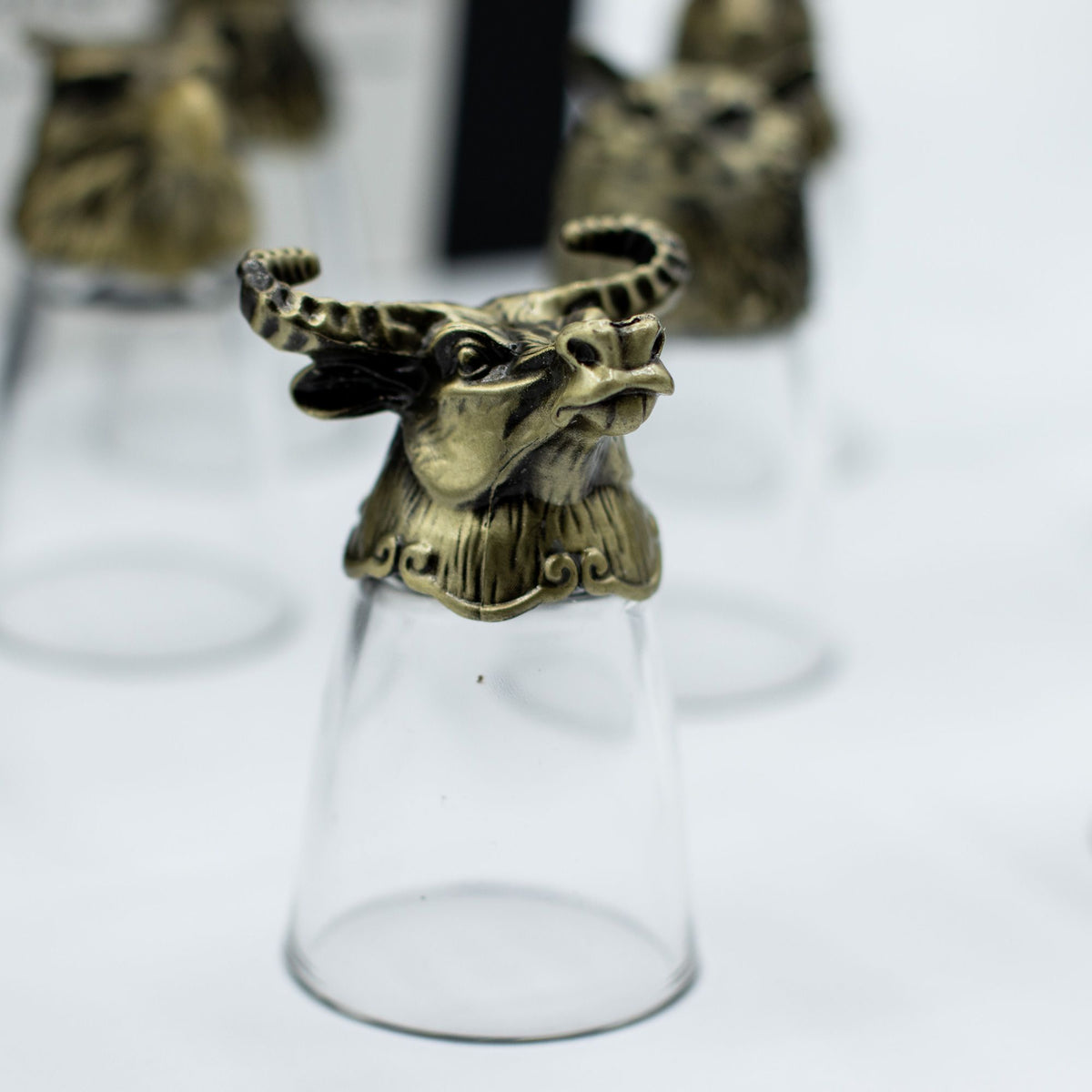 Conjunto de regalo de 12 vasos de chupito Bottom Up (25ml) - Bosque y Criaturas Místicas - Bronce Antiguo - Tienda Online de Productos Naturales y Ecológicos