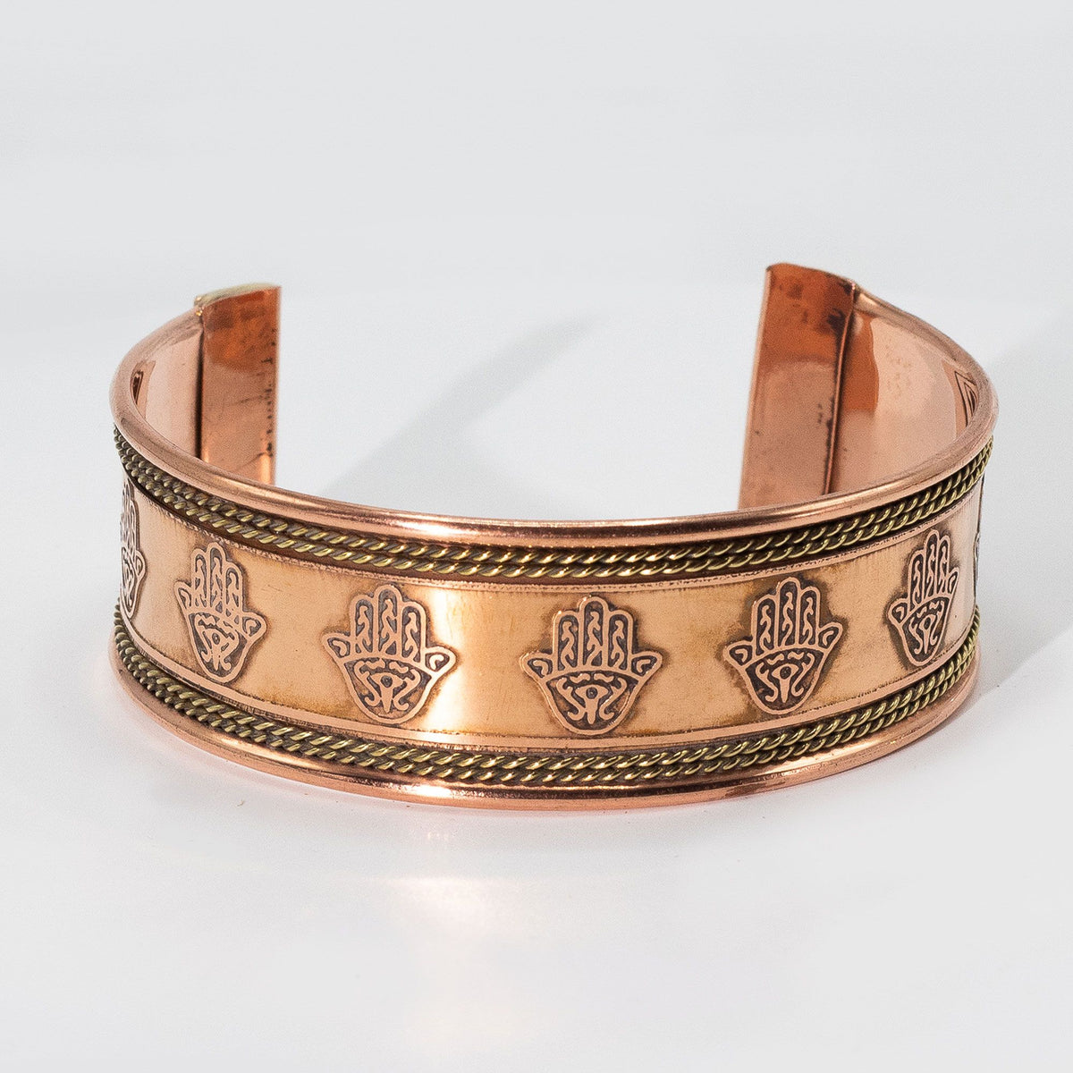 Pulseras de cobre con banda ancha y decoración de latón (surtidas) - Tienda Online de Productos Naturales y Ecológicos