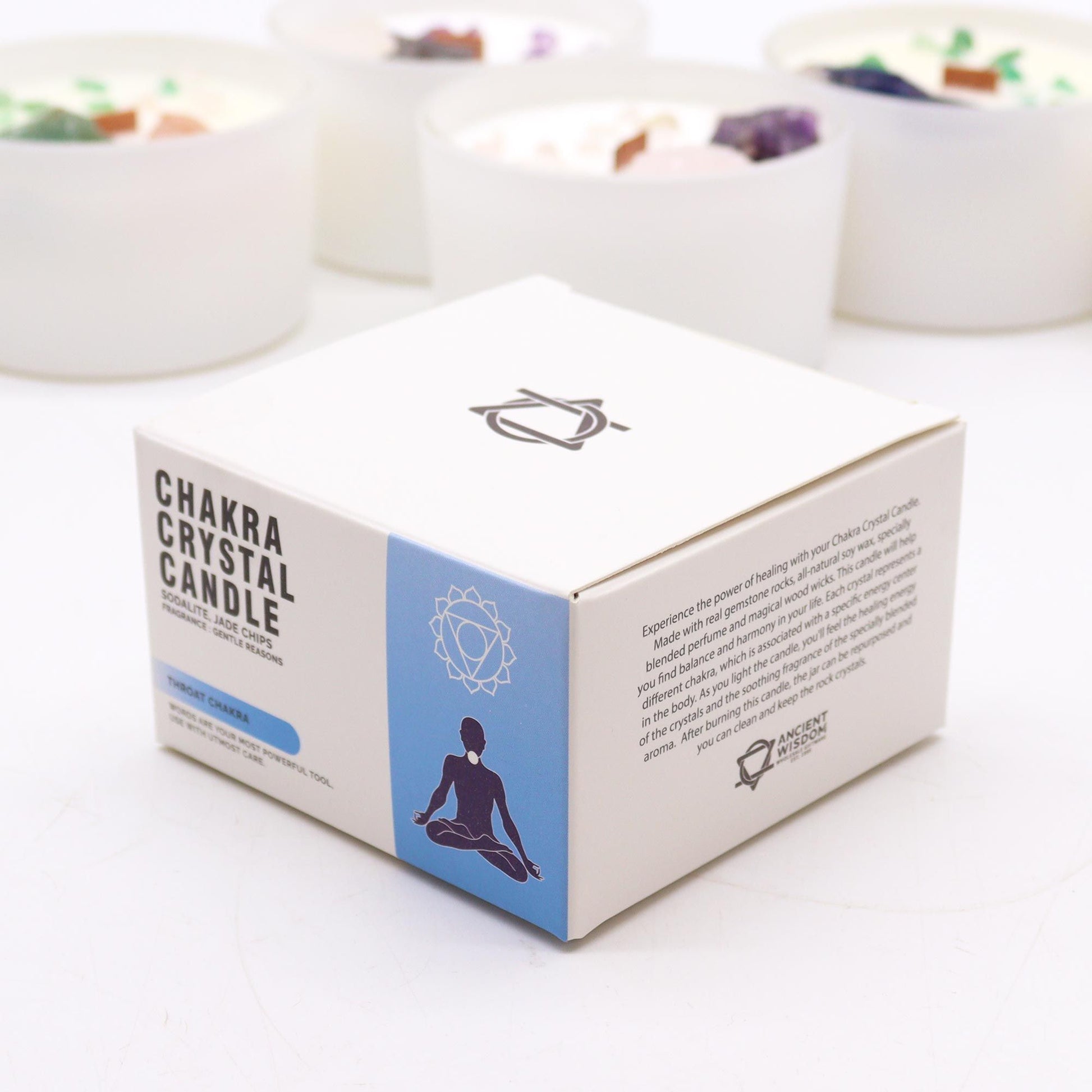 Velas de Cristal de Chakra  - Chakra de la garganta - Tienda Online de Productos Naturales y Ecológicos
