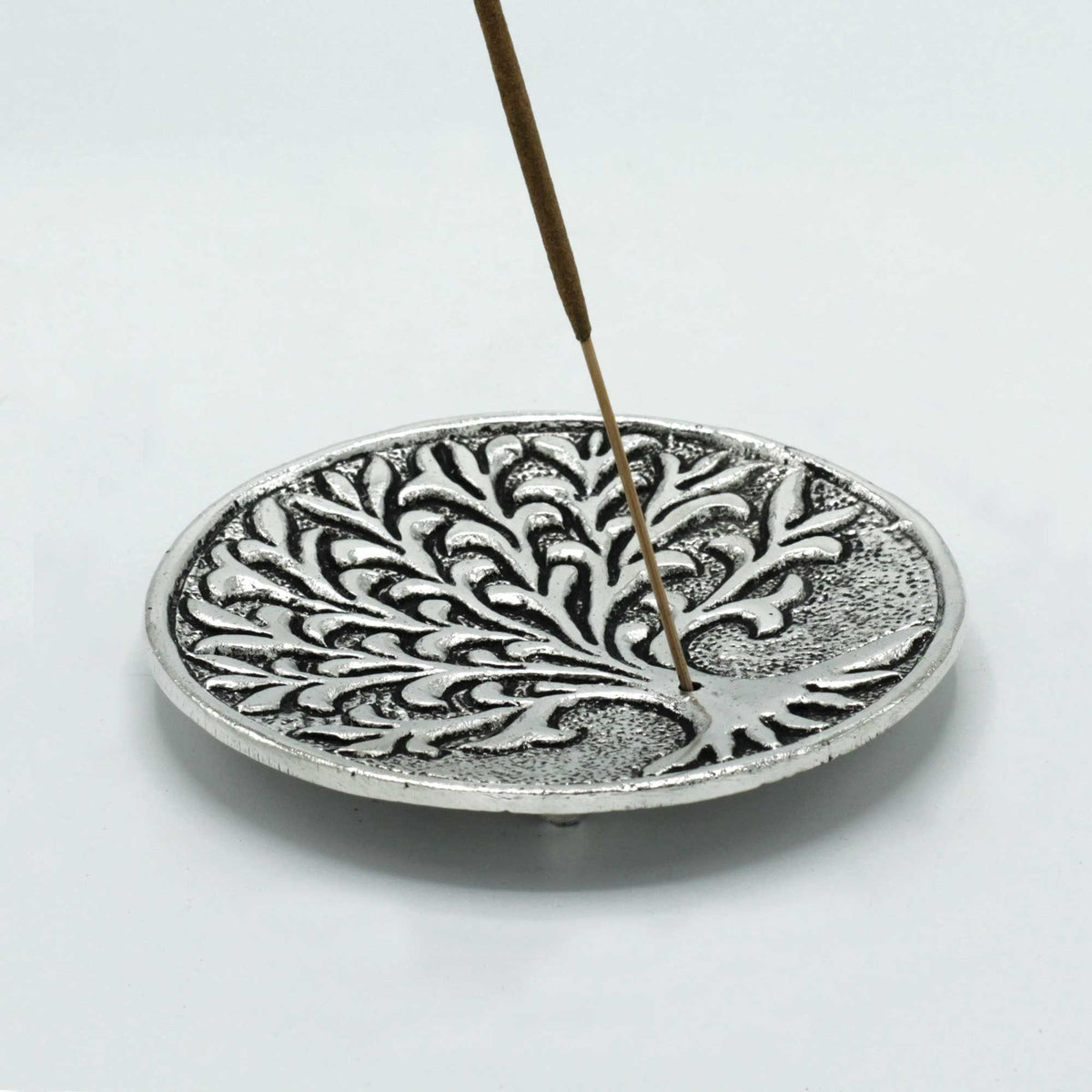 PortaIncienso Árbol de la Vida Aluminio Pulido 10cm - Tienda Online de Productos Naturales y Ecológicos
