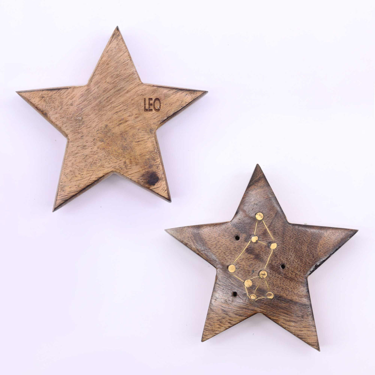 Quemador de incienso con signos del zodíaco de latón grabado - Estrella - Tienda Online de Productos Naturales y Ecológicos