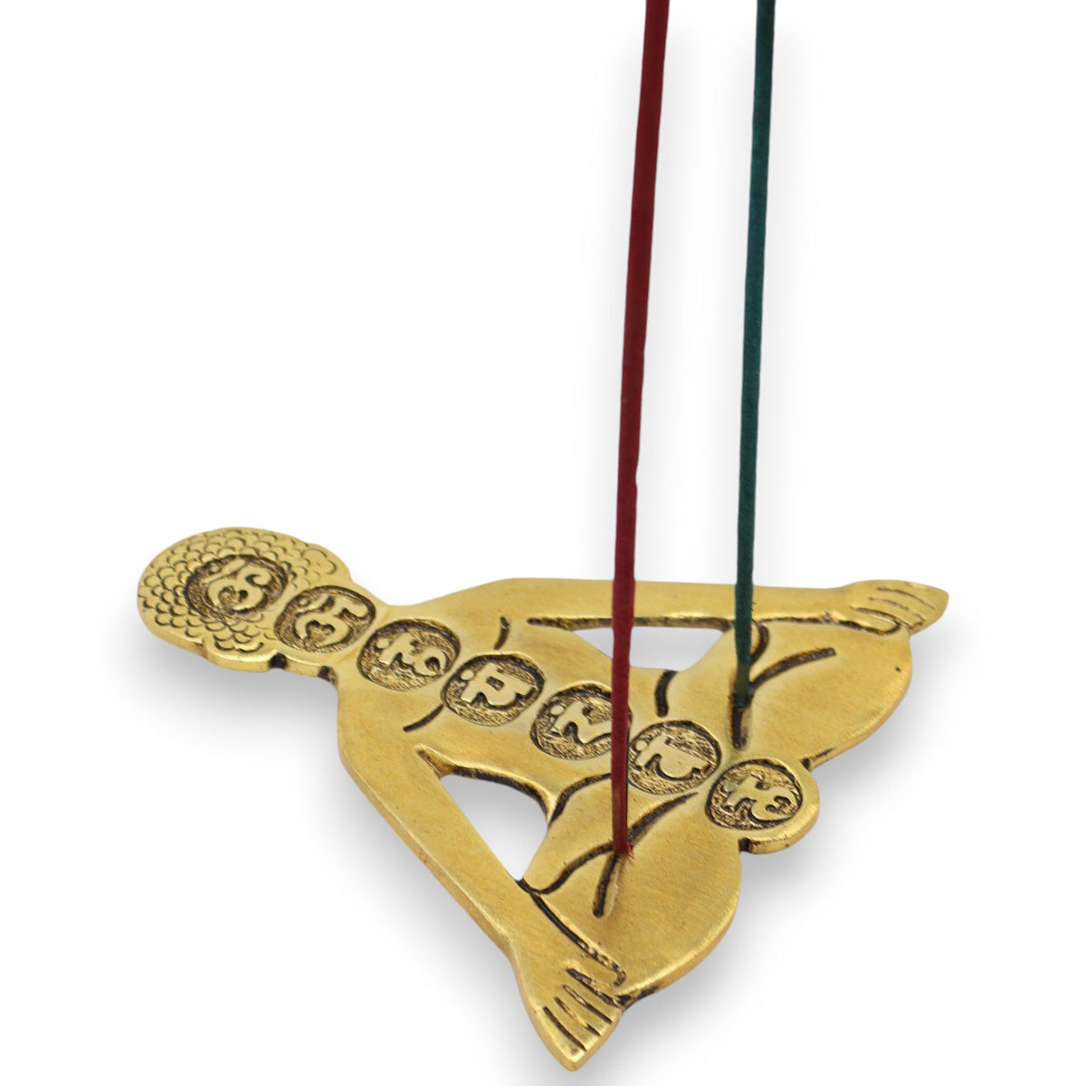 Porta Incienso Yoga Siete Chakras Aluminio Dorado 12x12cm - Tienda Online de Productos Naturales y Ecológicos