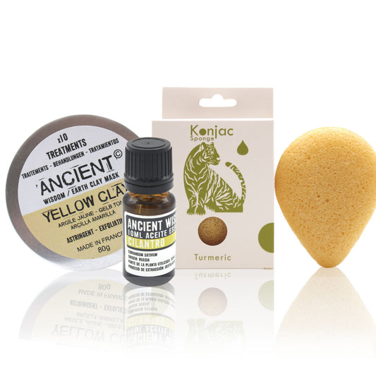 Esponja Konjac Amarilla, Arcilla y aceite esencial