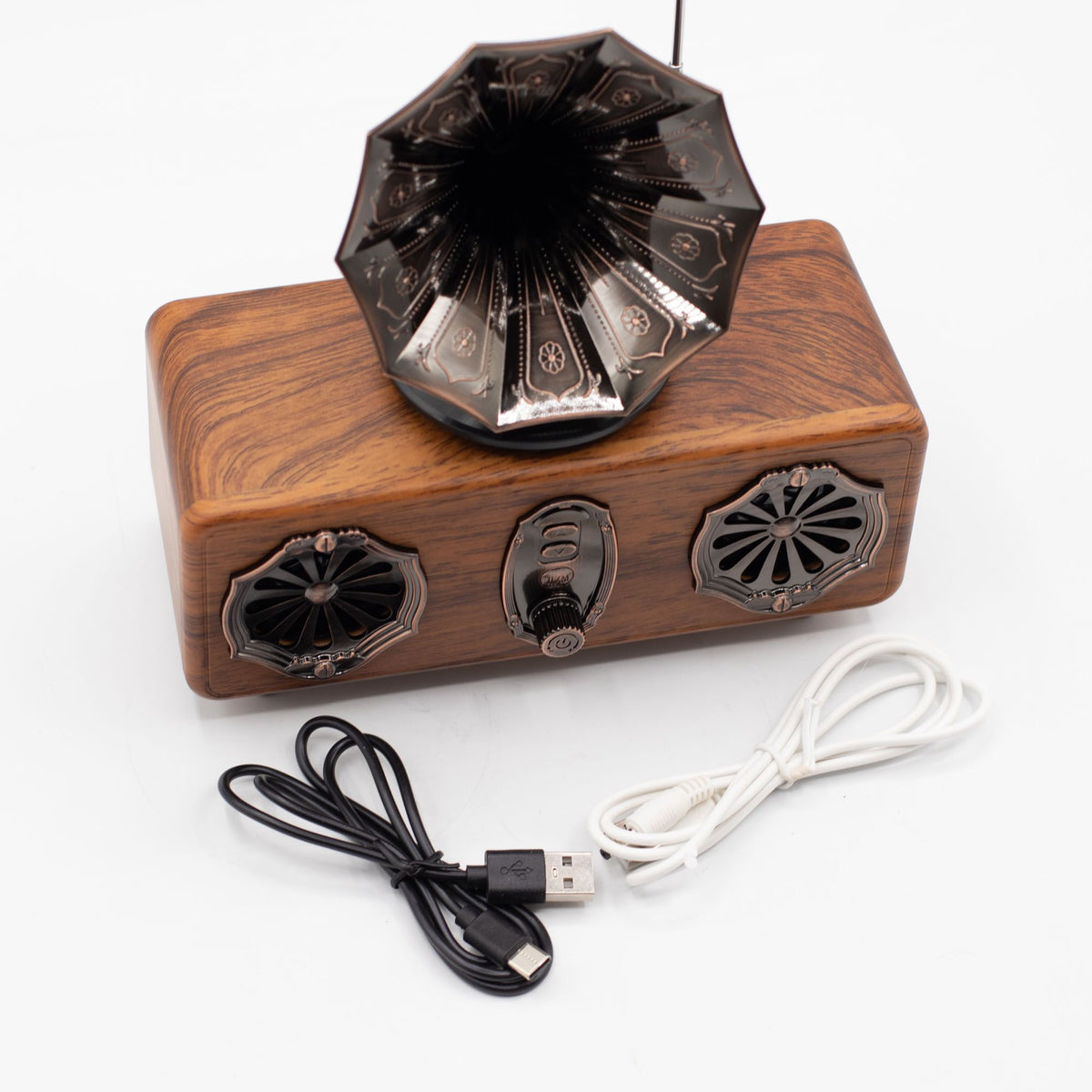 Altavoz de gramófono doble mini retro - Bluetooth - 5,4 vatios x 2 - Tienda Online de Productos Naturales y Ecológicos